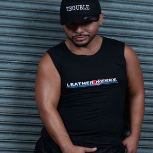 Leatherwerks Sleeveless T Shirt XL Gently worn 60% cotton / 40% polyester